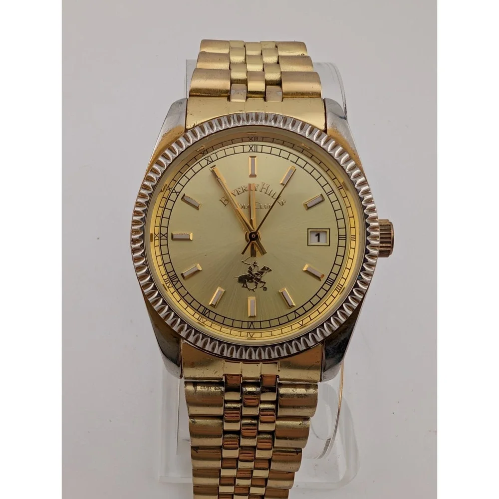 Beverly Hills Polo Club Watch Men‎ 35mm Case Gold 8